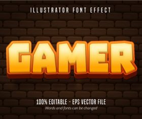 Gamer Text Font Vector