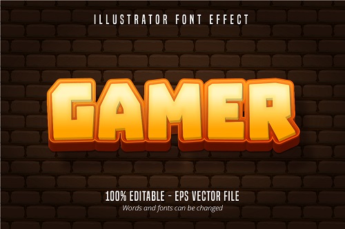 Gamer Text Font Vector