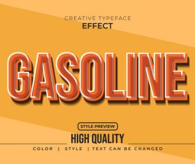 Gasoline editable font effect text illustration vector