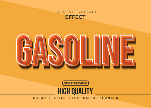 Gasoline editable font effect text illustration vector