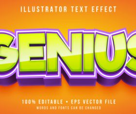 Genius editable font effect text illustration vector