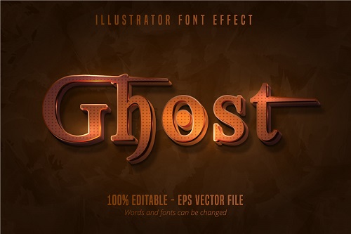 Ghost Text 3D Font Vector