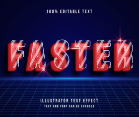 Glass ffecte editable font text vector