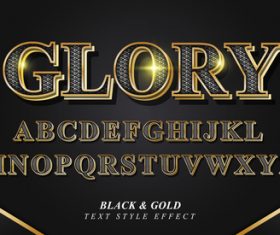Glory editable font effect text illustration vector