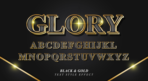 Glory editable font effect text illustration vector