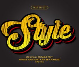 Golden editable font effect text illustration vector