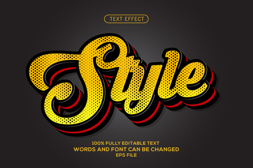 Golden editable font effect text illustration vector
