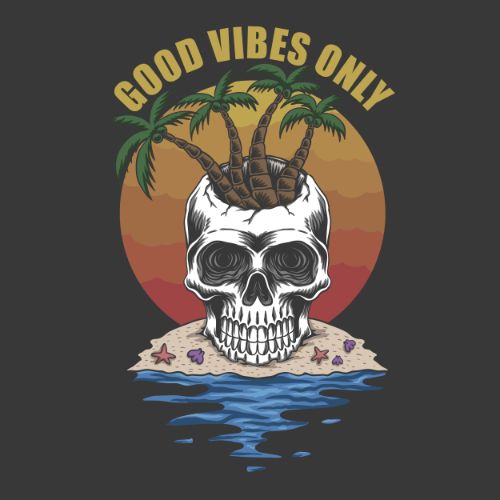 Good Vibes Only Skull Vector