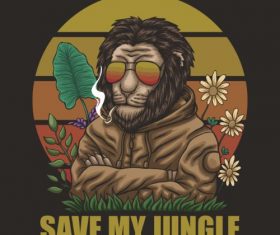 Gorilla Save Jungle Vector