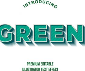 Green editable font effect text illustration vector