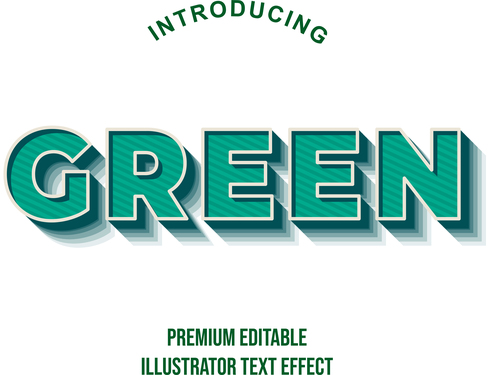 Green editable font effect text illustration vector