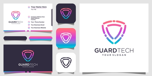 Guard tech business card logo vector
