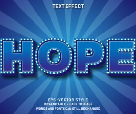 HOPE editable font ffecte text vector