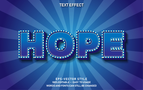 HOPE editable font ffecte text vector