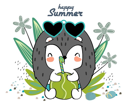 Happy Summer Drawing Vector