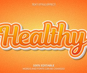 Healthy editable font ffecte text vector