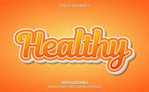 Healthy editable font ffecte text vector