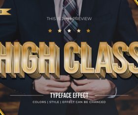 High class editable font effect text illustration vector