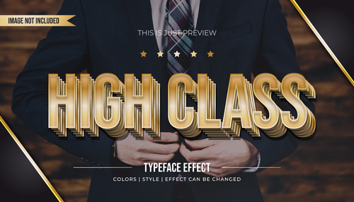 High class editable font effect text illustration vector