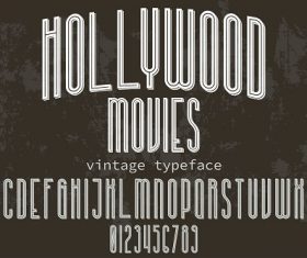 Hollywood Movies Vintage Typeface Font Vector
