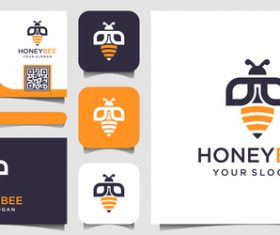Honeybee business card logo vector