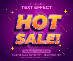 Hot sale editable font effect text vector