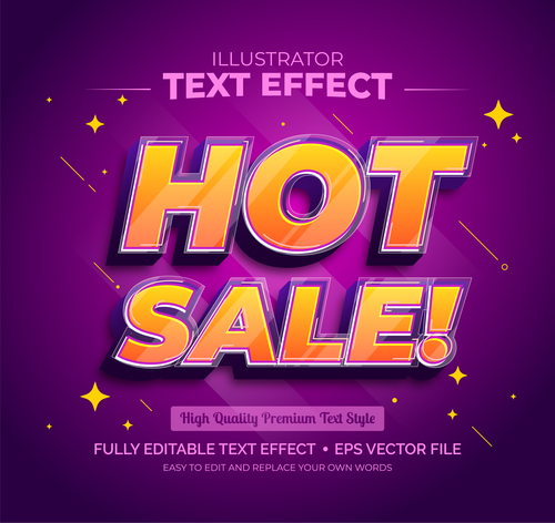 Hot sale editable font effect text vector