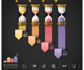 Hourglass Business Infographic Vector