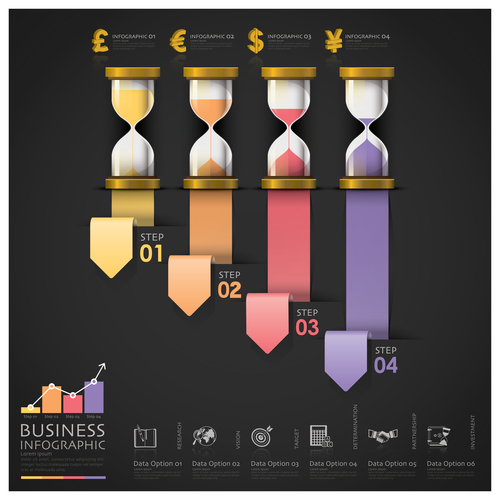 Hourglass Business Infographic Vector