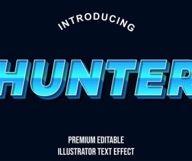 Hunter editable font effect text illustration vector