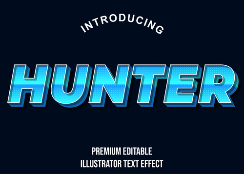 Hunter editable font effect text illustration vector