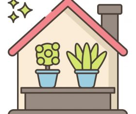 Indoor Herb Garden vector