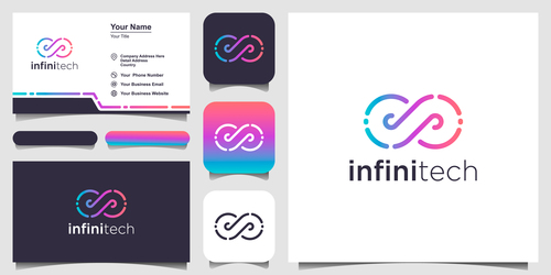 Infinitech business card logo vector