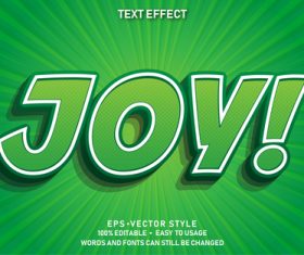 JOY editable font ffecte text vector