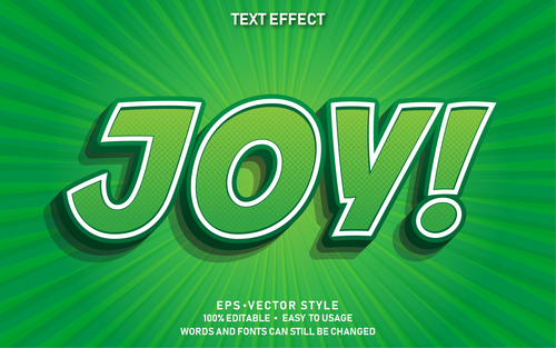 JOY editable font ffecte text vector