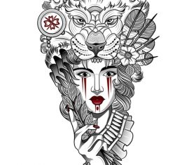 Japanese mythology vector