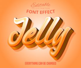 Jelly editable font effect text illustration vector