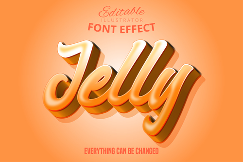 Jelly editable font effect text illustration vector
