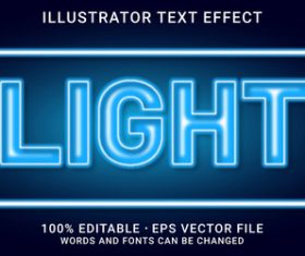 LIGHT editable font ffecte text vector