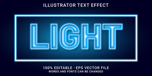 LIGHT editable font ffecte text vector