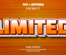 LIMITED editable font effect text vector