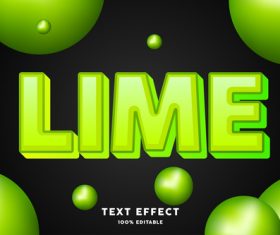 Lime editable font effect text illustration vector