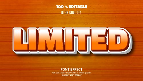 Limited Editable Text Effect Vector