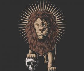 Lion with Skull Vector