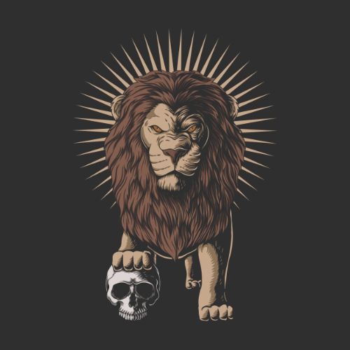 Lion with Skull Vector