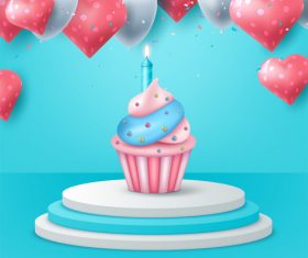 Lit birthday candle vector
