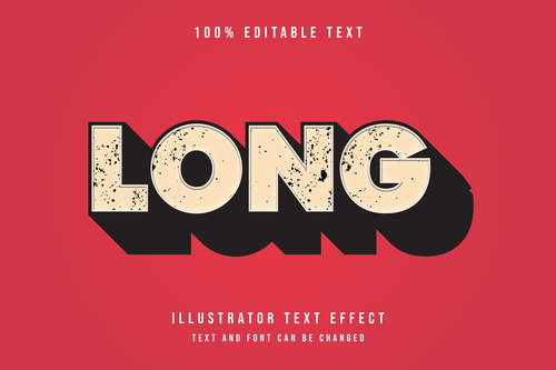 Long done editable font effect text vector