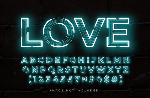 Love editable font effect text illustration vector