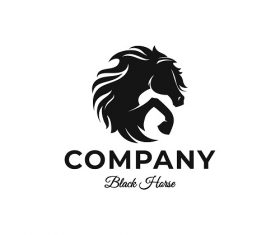 Luxury Black Horse Logo Template Vector