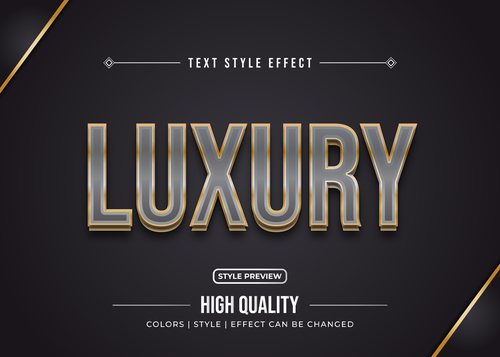 Luxury editable font effect text illustration vector